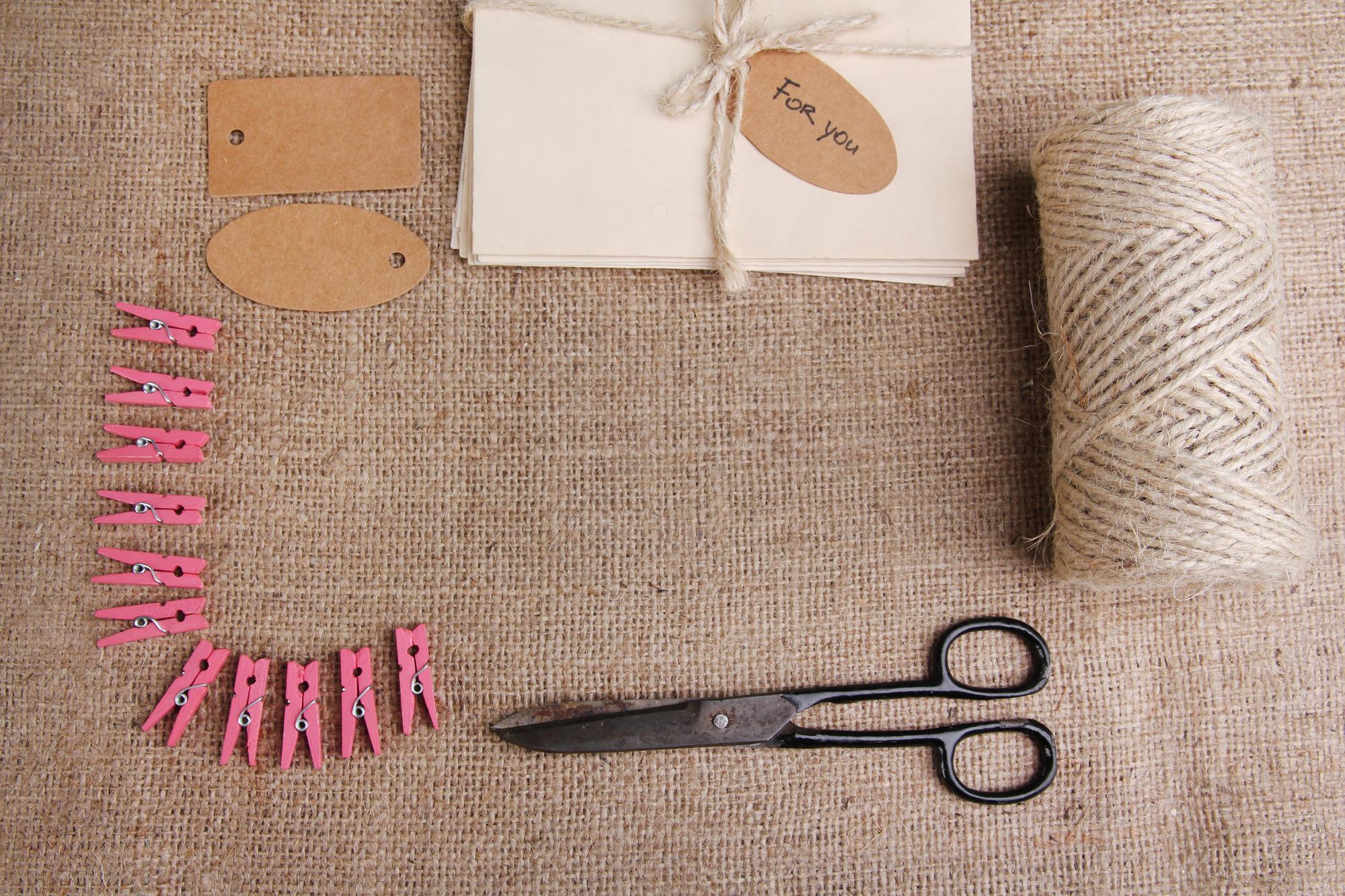 Samples of embroidered labels and tags